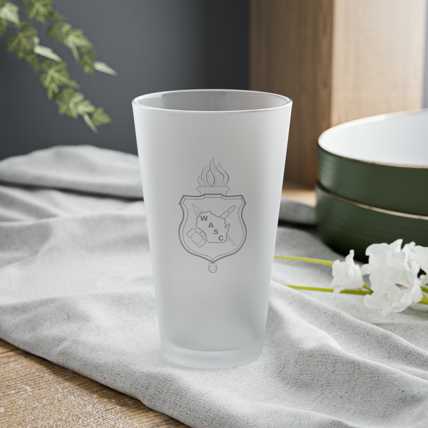 Frosted Pint Glass, 16oz