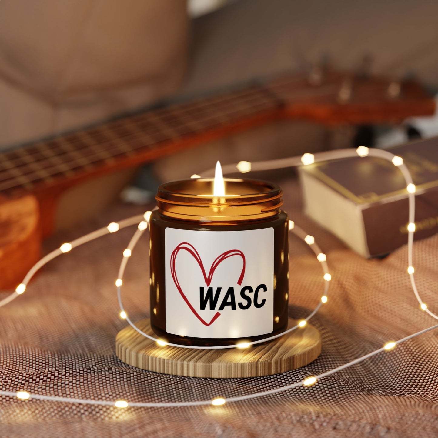 WASC Love Scented Soy Candle (Multi-Size, Amber Jar)